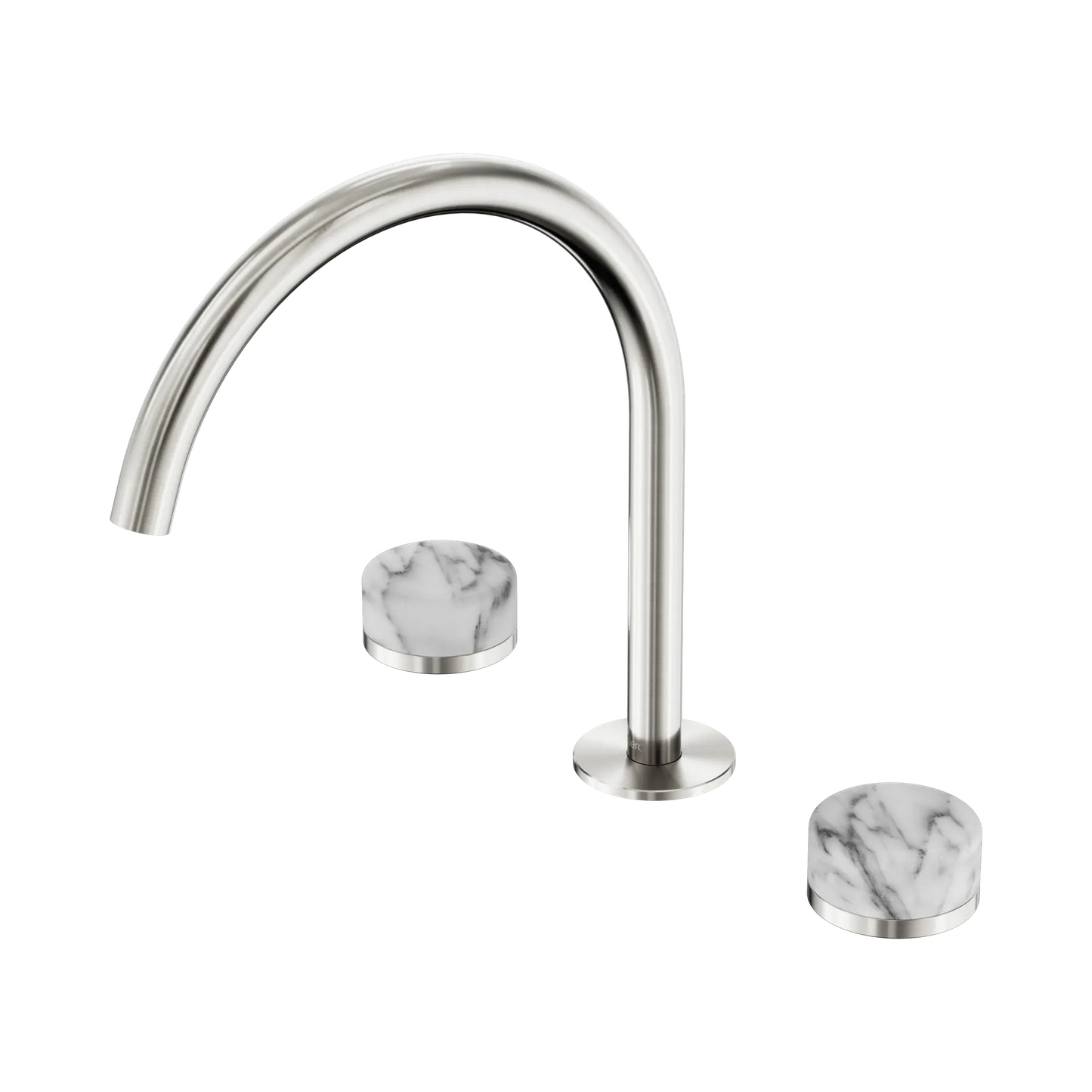 Serenity Bath/Kitchen Set Arc Spout With Arabescato Corchia Handle Brushed Nickel