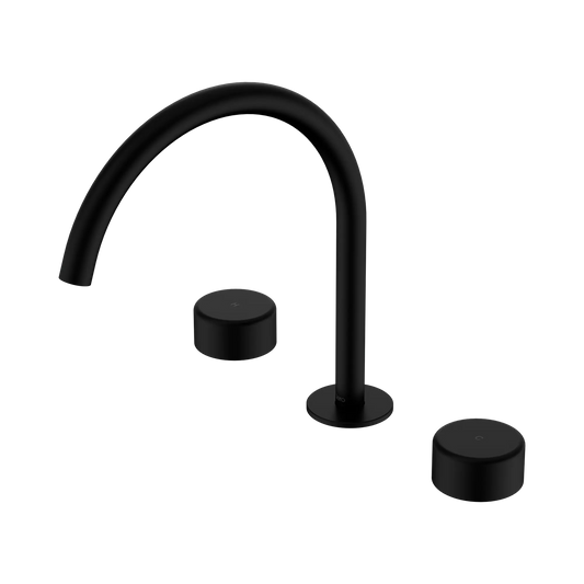 Serenity Bath/Kitchen Set Arc Spout With Metal Handle Matte Black