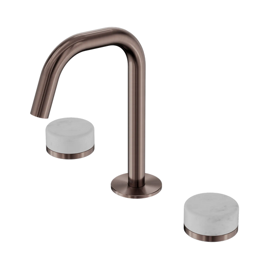 Serenity Basin Set Edge Spout With Carrara Handle Brushed Bronze