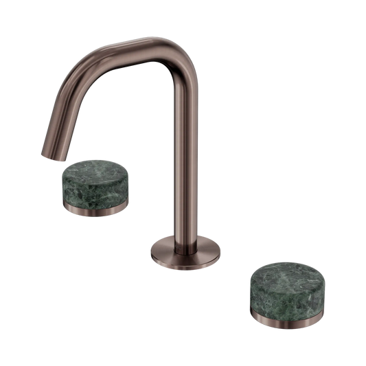 Serenity Basin Set Edge Spout With Verde Alpi Handle Brushed Bronze