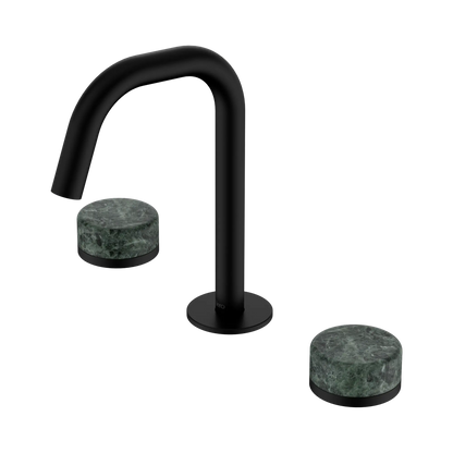 Serenity Basin Set Edge Spout With Verde Alpi Handle Matte Black