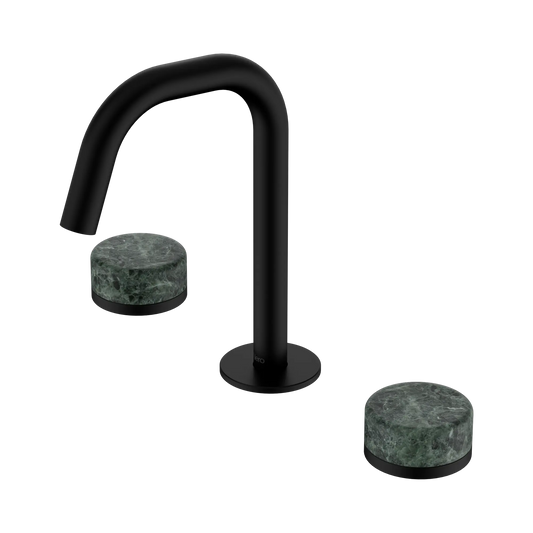 Serenity Basin Set Edge Spout With Verde Alpi Handle Matte Black