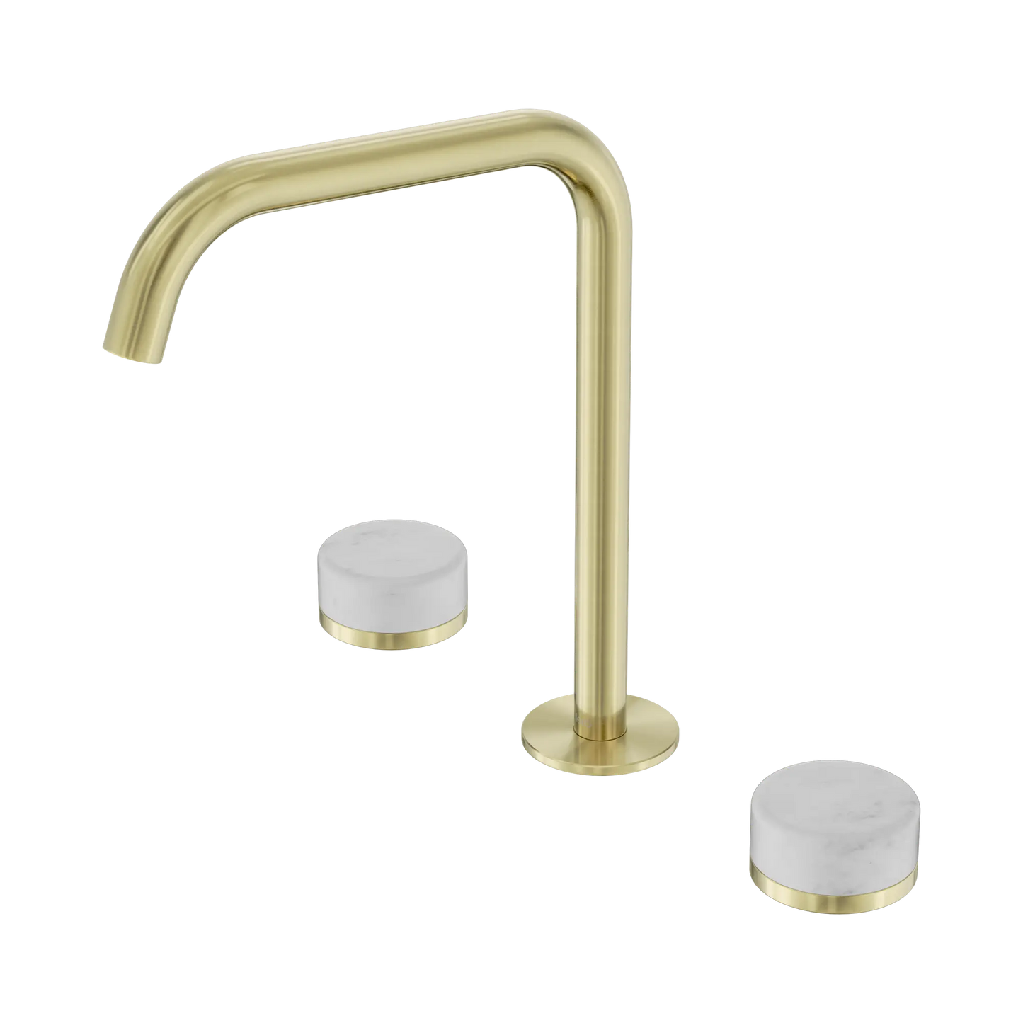 Serenity Bath/Kitchen Set Edge Spout With Carrara Handle Brushed Gold