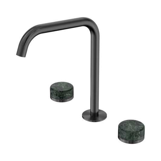 Serenity Bath/Kitchen Set Edge Spout With Verde Alpi Handle Gun Metal