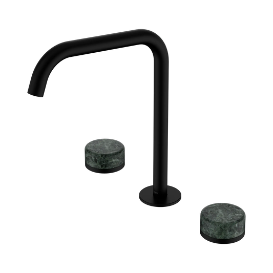 Serenity Bath/Kitchen Set Edge Spout With Verde Alpi Handle Matte Black