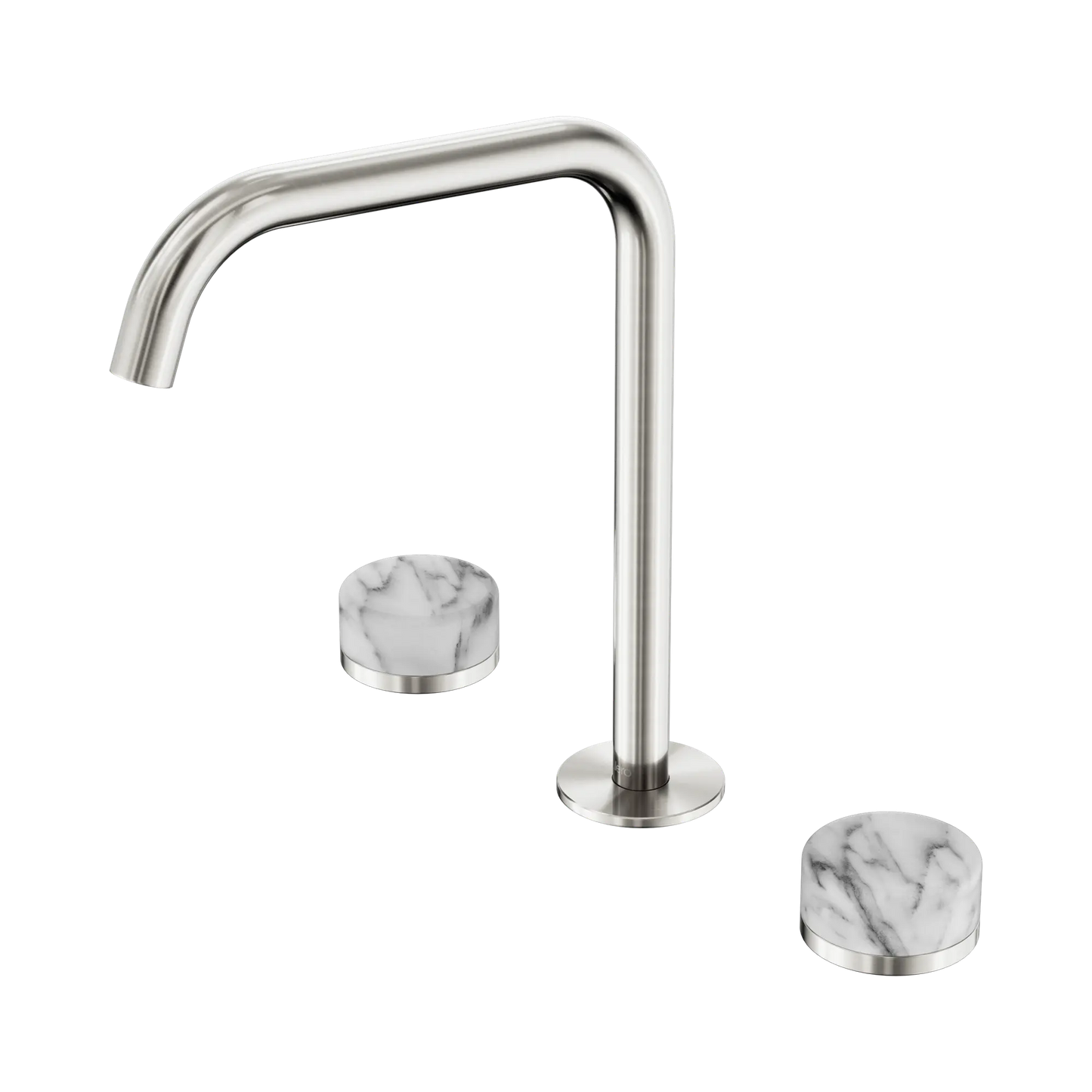 Serenity Bath/Kitchen Set Edge Spout With Arabescato Corchia Handle Brushed Nickel
