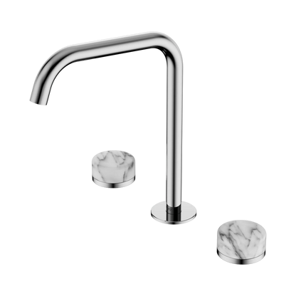 Serenity Bath/Kitchen Set Edge Spout With Arabescato Corchia Handle Chrome