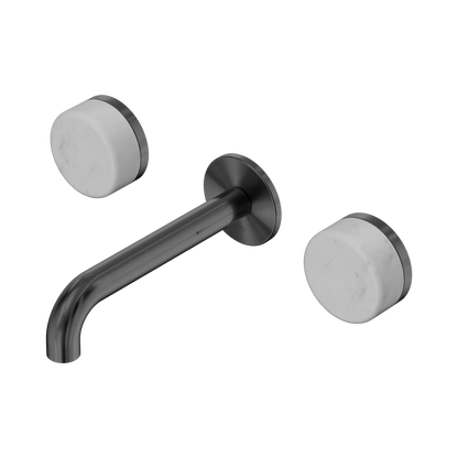 Serenity Wall Basin Set 160mm Spout With Carrara Handle Gun Metal