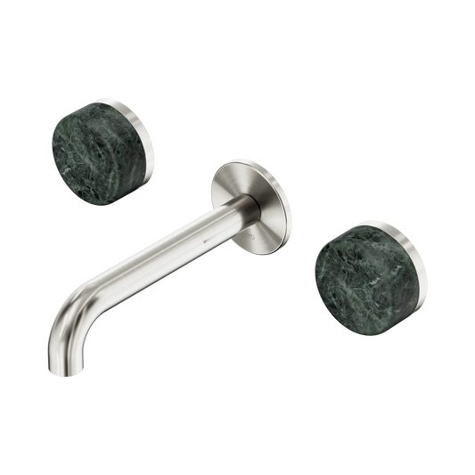 Serenity Wall Basin Set 160mm Spout With Verde Alpi Handle Brushed Nickel