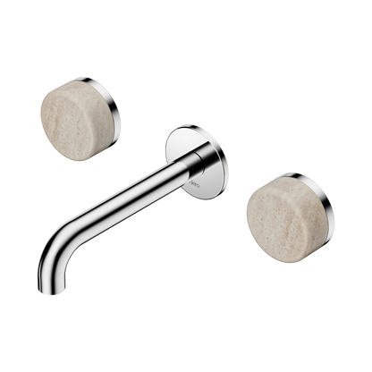 Serenity Wall Basin Set 160mm Spout With Rome Travertine Handle Chrome