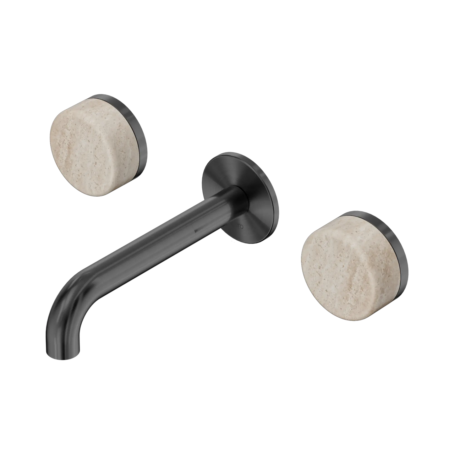 Serenity Wall Basin Set 160mm Spout With Rome Travertine Handle Gun Metal