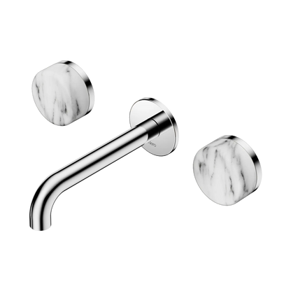 Serenity Wall Basin Set 160mm Spout With Arabescato Corchia Handle Chrome