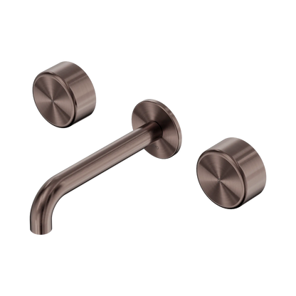 Serenity Wall Basin Set 160mm Spout With Metal Handle Brushed Bronze