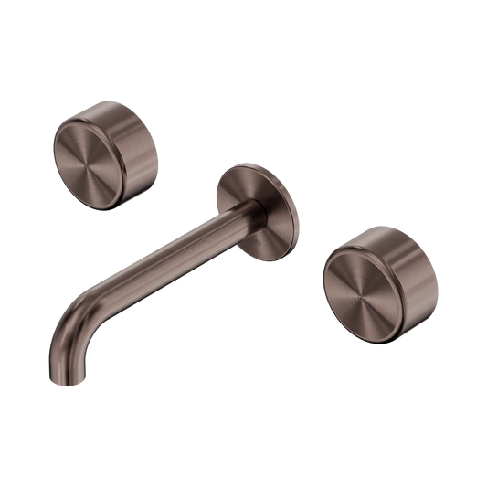 Serenity Wall Basin Set 160mm Spout With Metal Handle Brushed Bronze