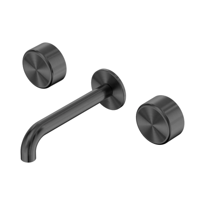 Serenity Wall Basin Set 160mm Spout With Metal Handle Gun Metal