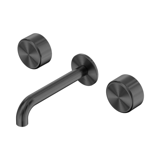 Serenity Wall Basin Set 160mm Spout With Metal Handle Gun Metal
