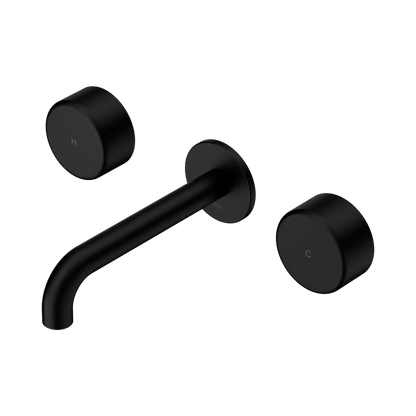 Serenity Wall Basin Set 160mm Spout With Metal Handle Matte Black