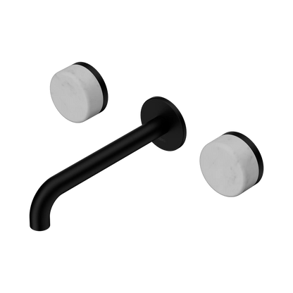 Serenity Wall Basin Set 185mm Spout With Carrara Handle Matte Black
