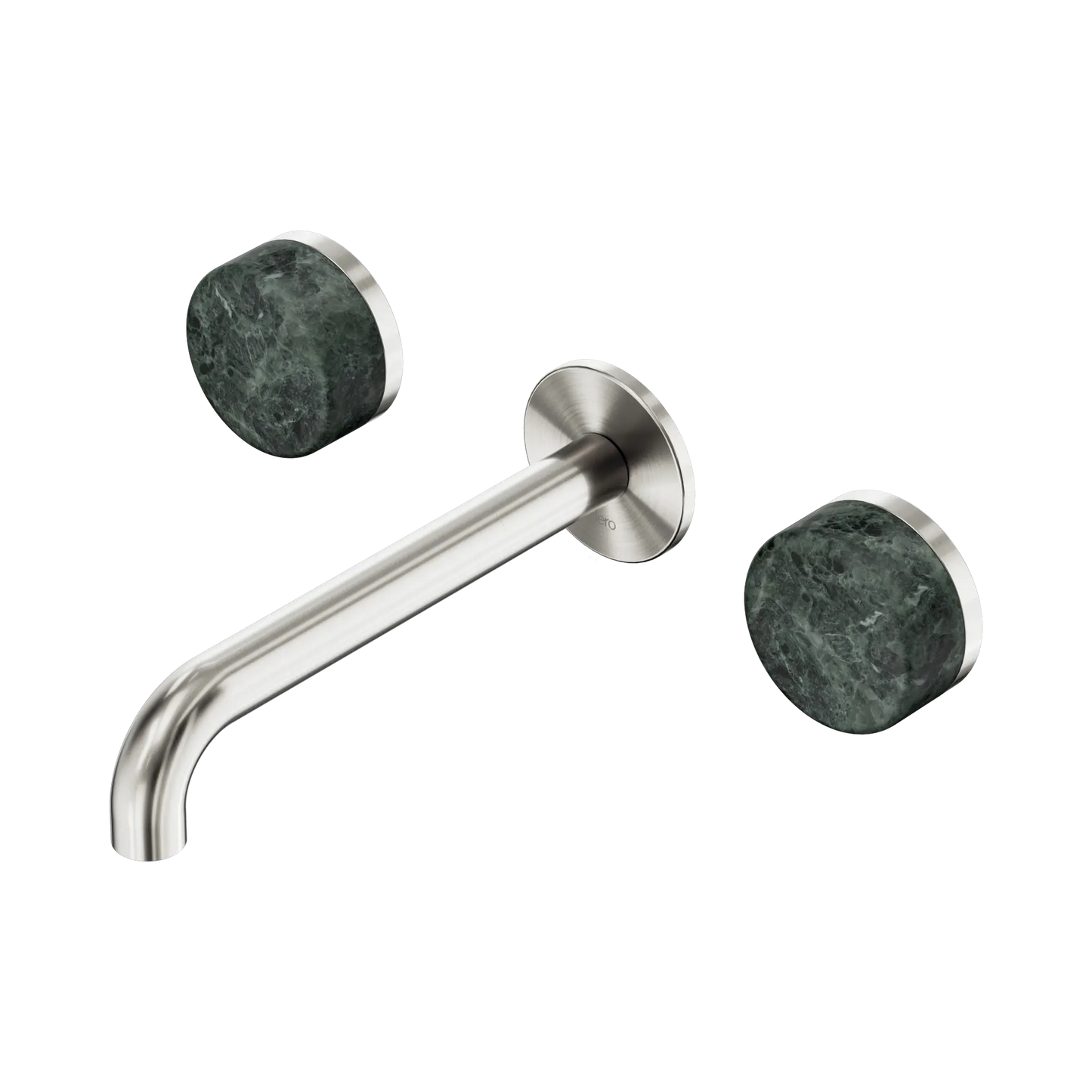 Serenity Wall Basin Set 185mm Spout With Verde Alpi Handle Brushed Nickel
