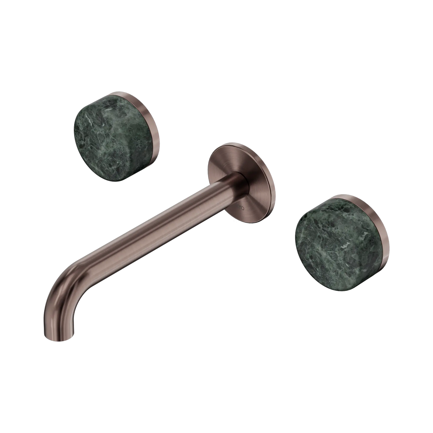Serenity Wall Basin Set 185mm Spout With Verde Alpi Handle Brushed Bronze