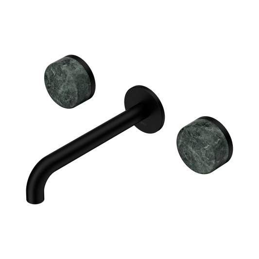 Serenity Wall Basin Set 185mm Spout With Verde Alpi Handle Matte Black