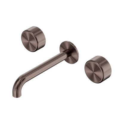 Serenity Wall Basin Set 185mm Spout With Metal Handle Brushed Bronze