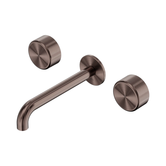 Serenity Wall Basin Set 185mm Spout With Metal Handle Brushed Bronze