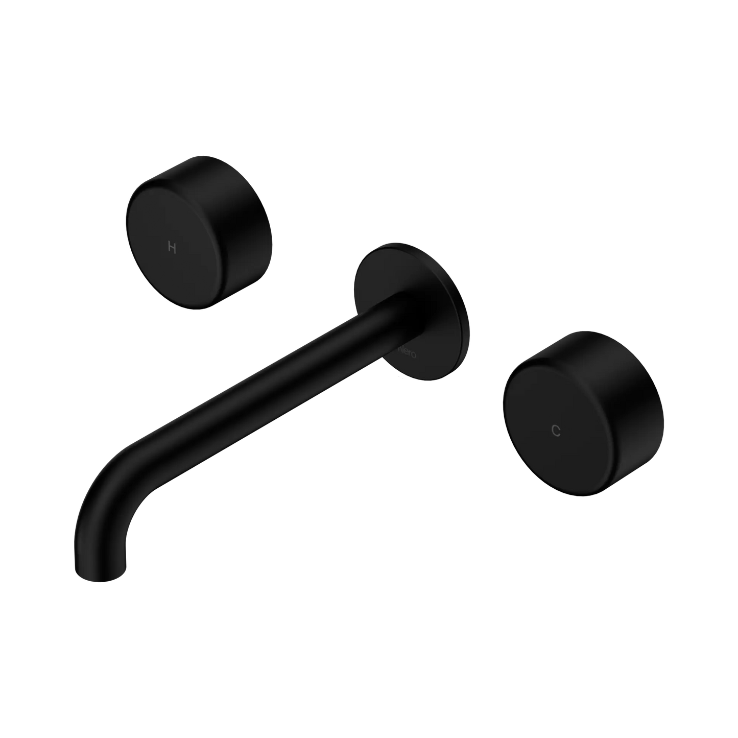 Serenity Wall Basin Set 185mm Spout With Metal Handle Matte Black