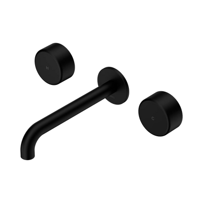 Serenity Wall Basin Set 185mm Spout With Metal Handle Matte Black