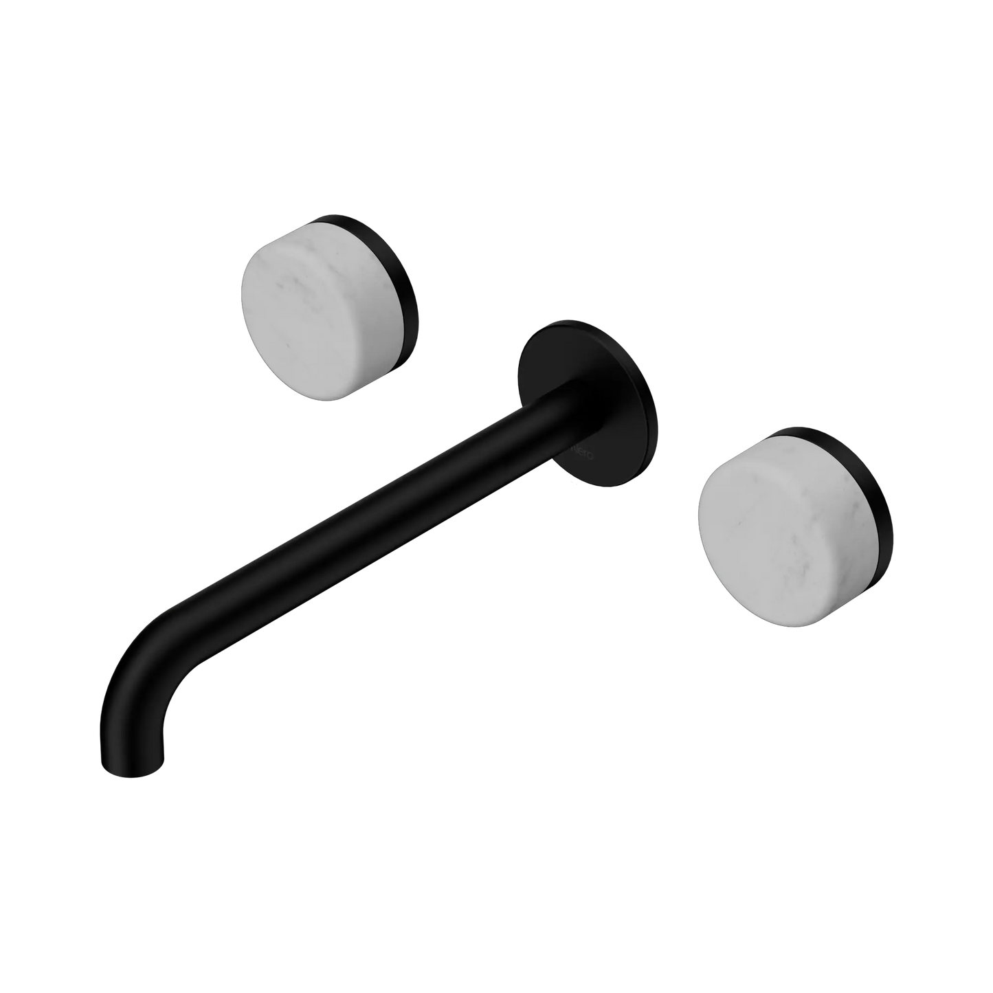 Serenity Wall Basin Set 220mm Spout With Carrara Handle Matte Black