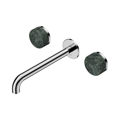 Serenity Wall Basin Set 220mm Spout With Verde Alpi Handle Chrome