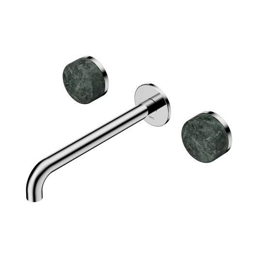 Serenity Wall Basin Set 220mm Spout With Verde Alpi Handle Chrome