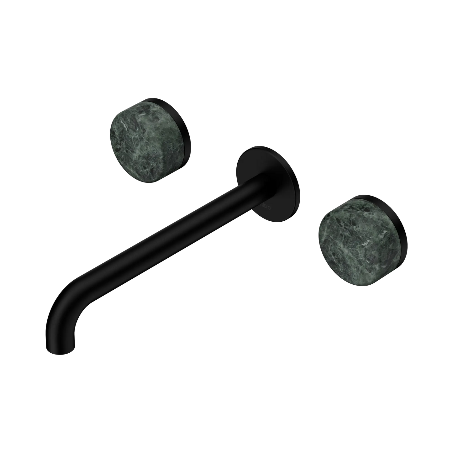 Serenity Wall Basin Set 220mm Spout With Verde Alpi Handle Matte Black