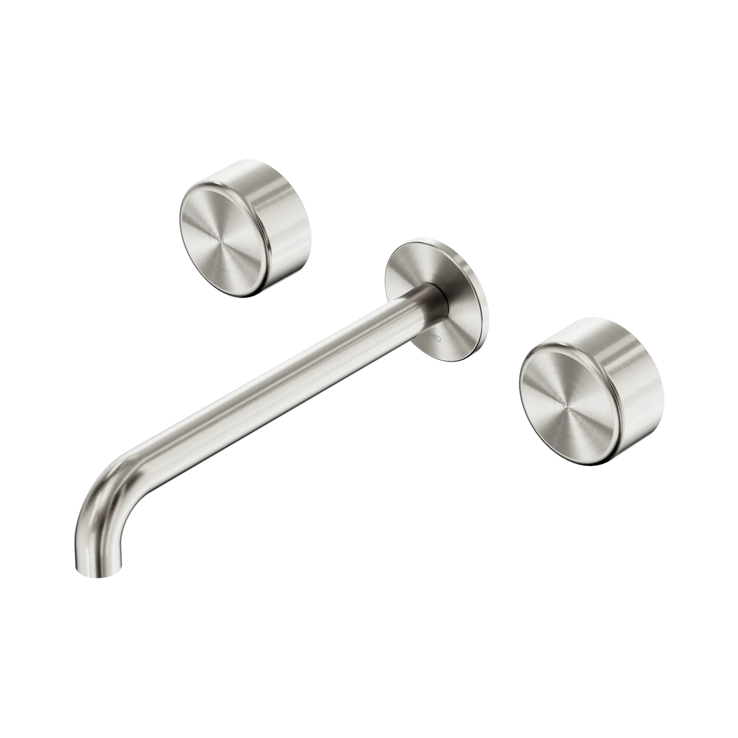 Serenity Wall Basin Set 220mm Spout With Metal Handle Brushed Nickel