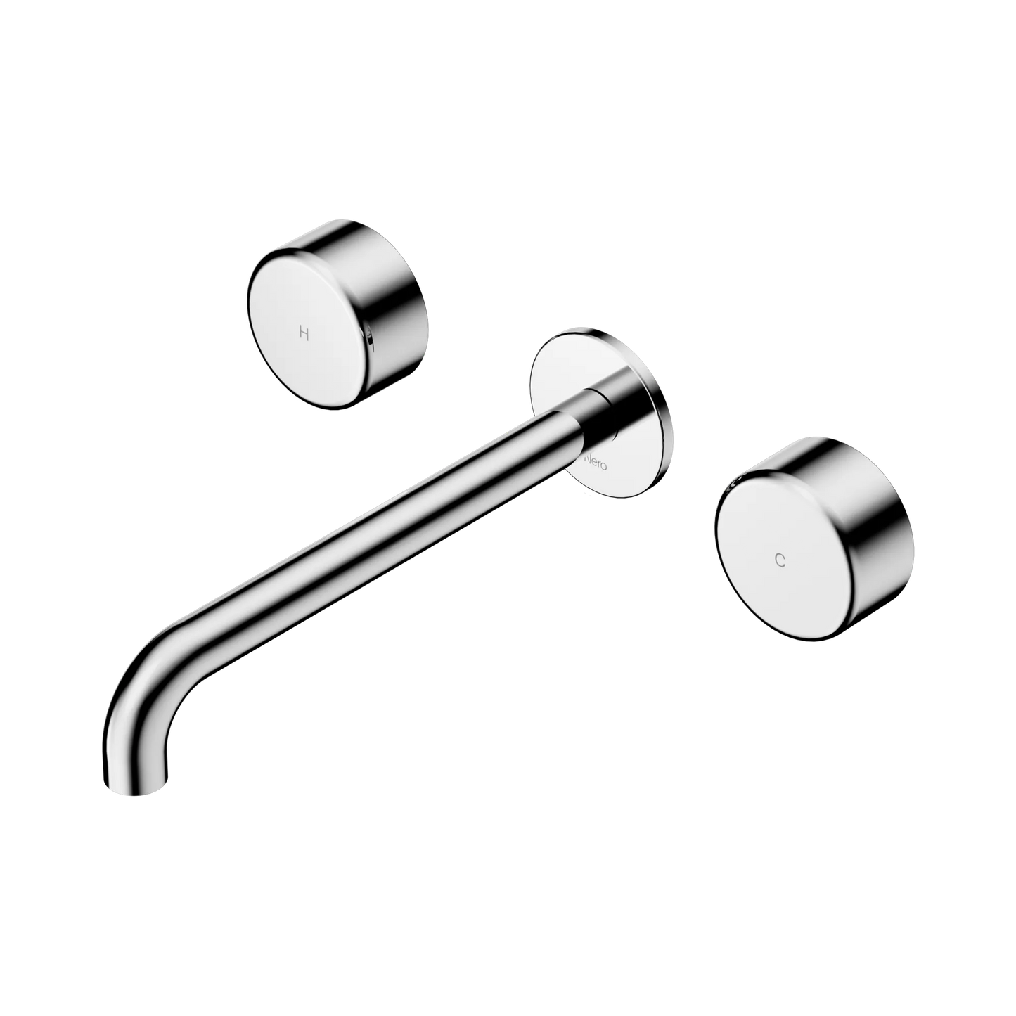Serenity Wall Basin Set 220mm Spout With Metal Handle Chrome
