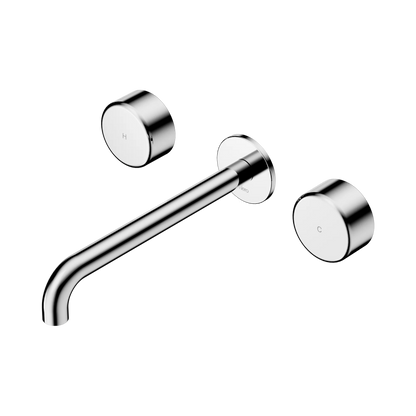Serenity Wall Basin Set 220mm Spout With Metal Handle Chrome