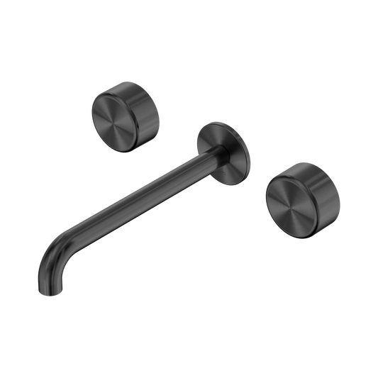 Serenity Wall Basin Set 220mm Spout With Metal Handle Gun Metal