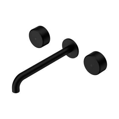 Serenity Wall Basin Set 220mm Spout With Metal Handle Matte Black