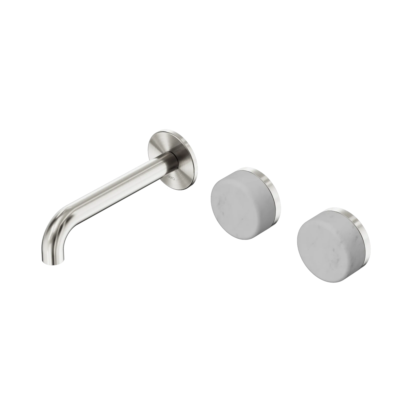 Serenity Wall Basin Set 160mm Offset Spout With Carrara Handle Brushed Nickel