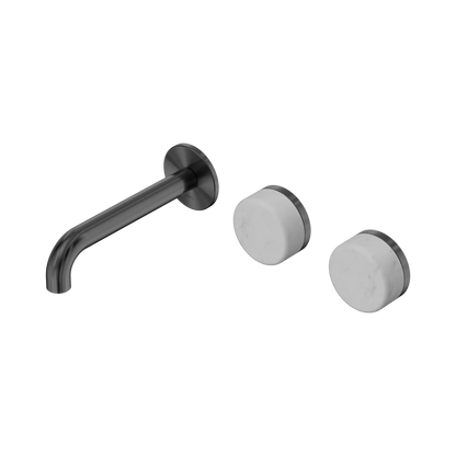 Serenity Wall Basin Set 160mm Offset Spout With Carrara Handle Gun Metal