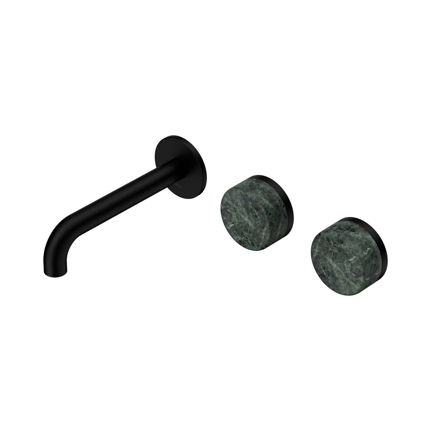 Serenity Wall Basin Set 160mm Offset Spout With Verde Alpi Handle Matte Black