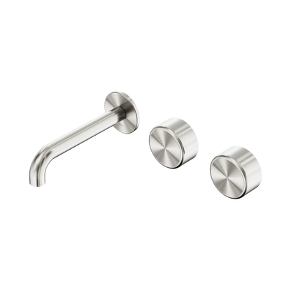 Serenity Wall Basin Set 160mm Offset Spout With Metal Handle Brushed Nickel