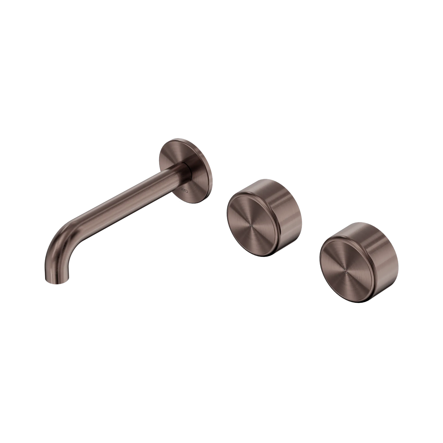 Serenity Wall Basin Set 160mm Offset Spout With Metal Handle Brushed Bronze