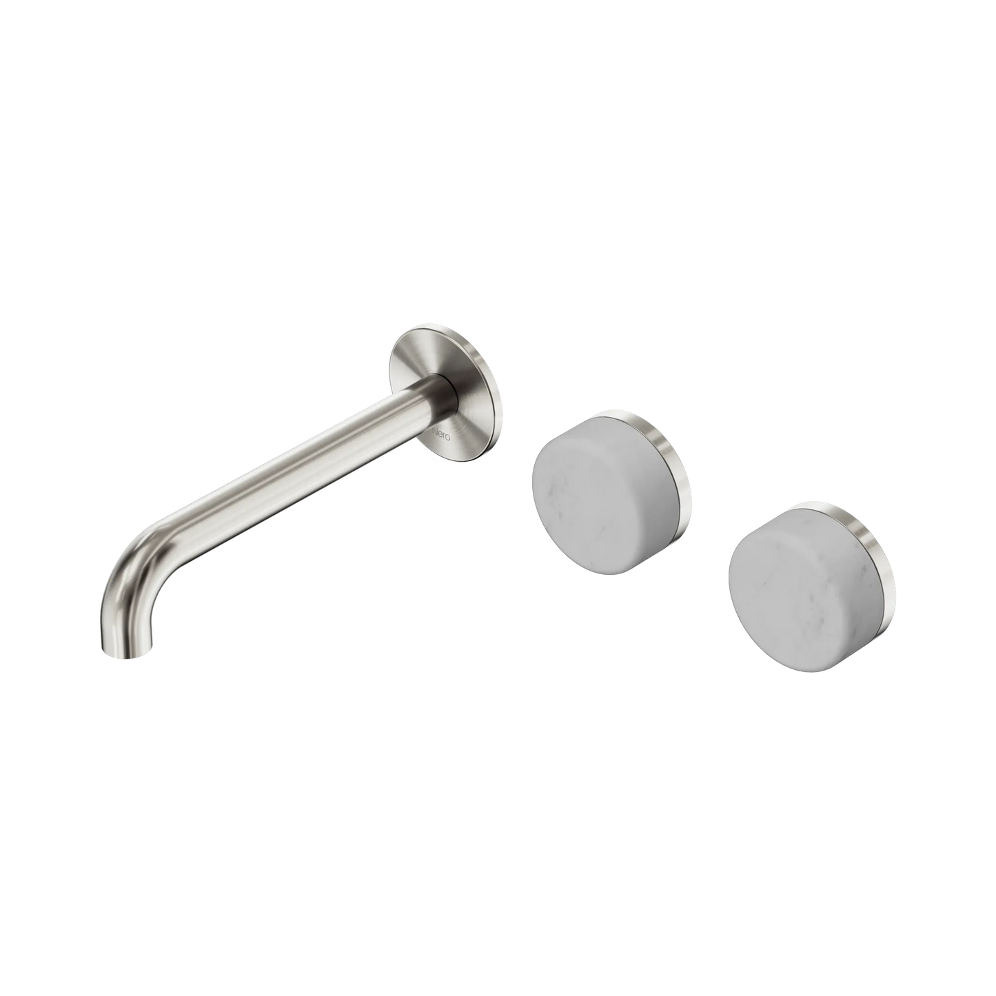 Serenity Wall Basin Set 185mm Offset Spout With Carrara Handle Brushed Nickel