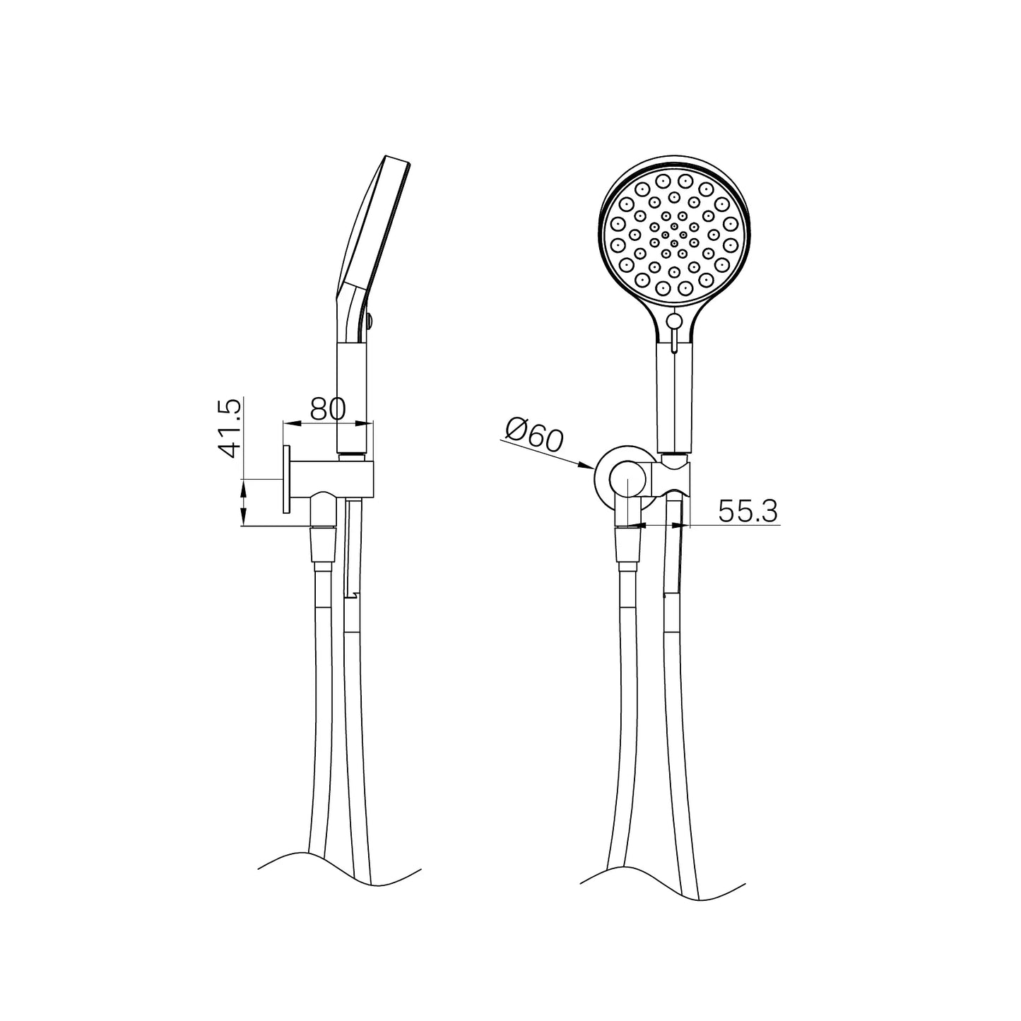 Serenity Hand Held Shower Gun Metal