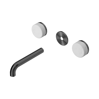 Serenity Wall Basin Set 160mm Spout With Carrara Handle Trim Kit Only Gun Metal