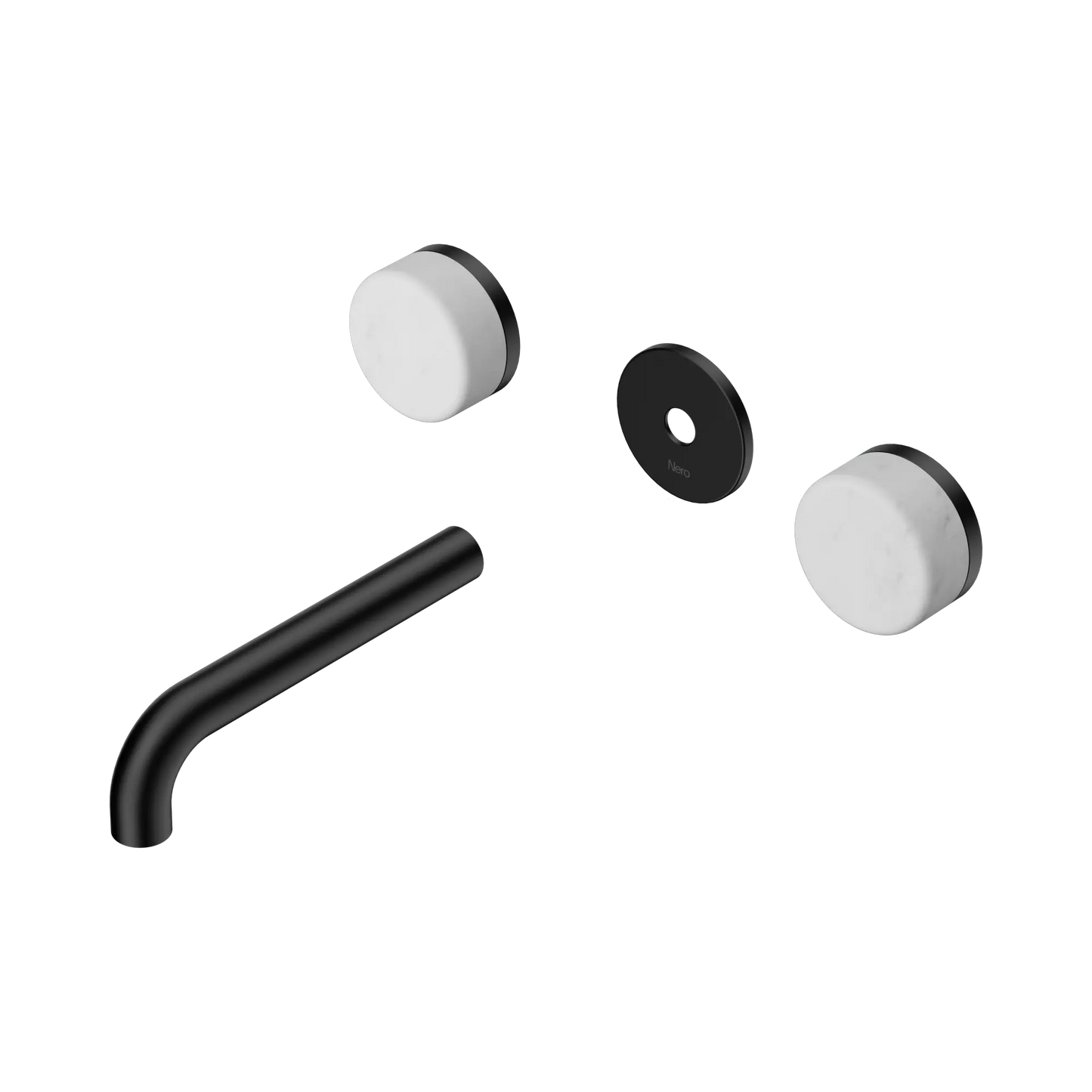 Serenity Wall Basin Set 160mm Spout With Carrara Handle Trim Kit Only Matte Black