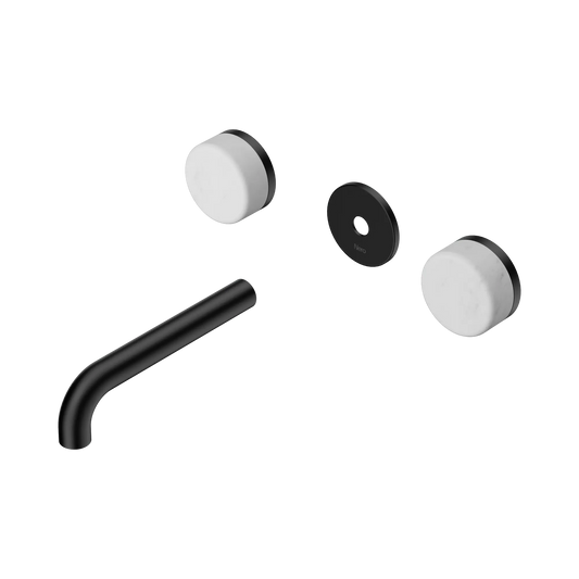 Serenity Wall Basin Set 160mm Spout With Carrara Handle Trim Kit Only Matte Black