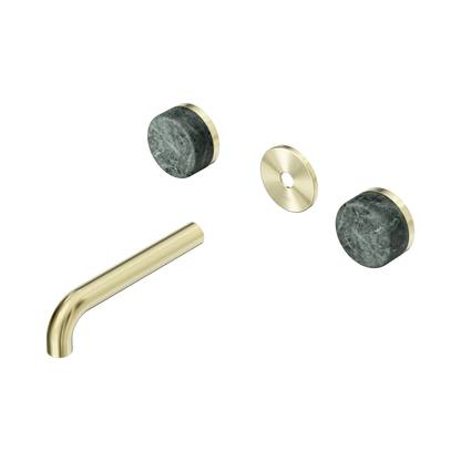 Serenity Wall Basin Set 160mm Spout With Verde Alpi Handle Trim Kit Only Brushed Gold
