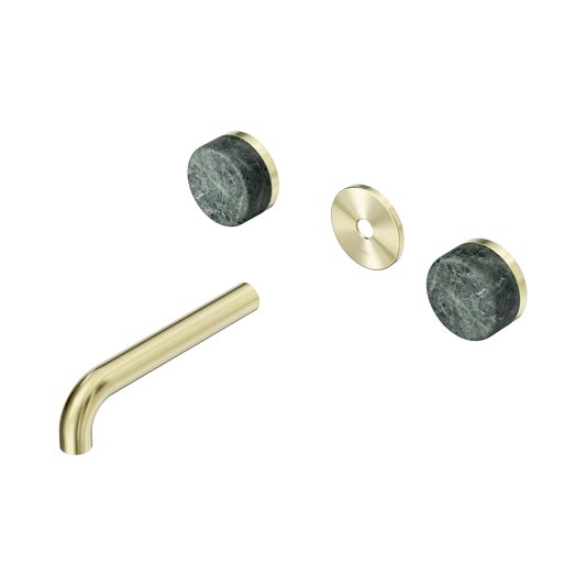Serenity Wall Basin Set 160mm Spout With Verde Alpi Handle Trim Kit Only Brushed Gold